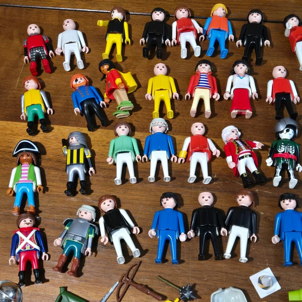 Vintage Playmobil Figure Lot Pirate Knight Police Western Accessories Horse Boat
